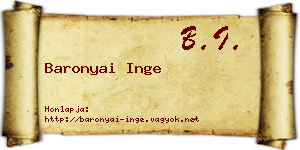 Baronyai Inge névjegykártya